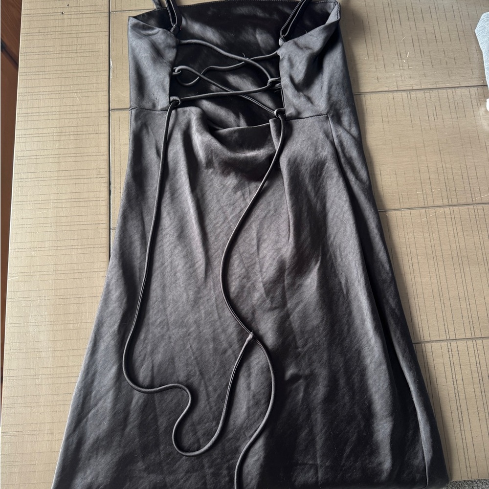 Princess Polly Elegant Black Satin Dress - Picture 4 of 4